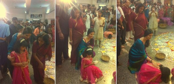 Aishwarya Rai Bachchan and Aaradhya at Durga Puja