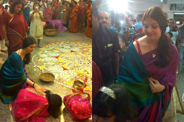 Aishwarya Rai Bachchan and Aaradhya at Durga Puja