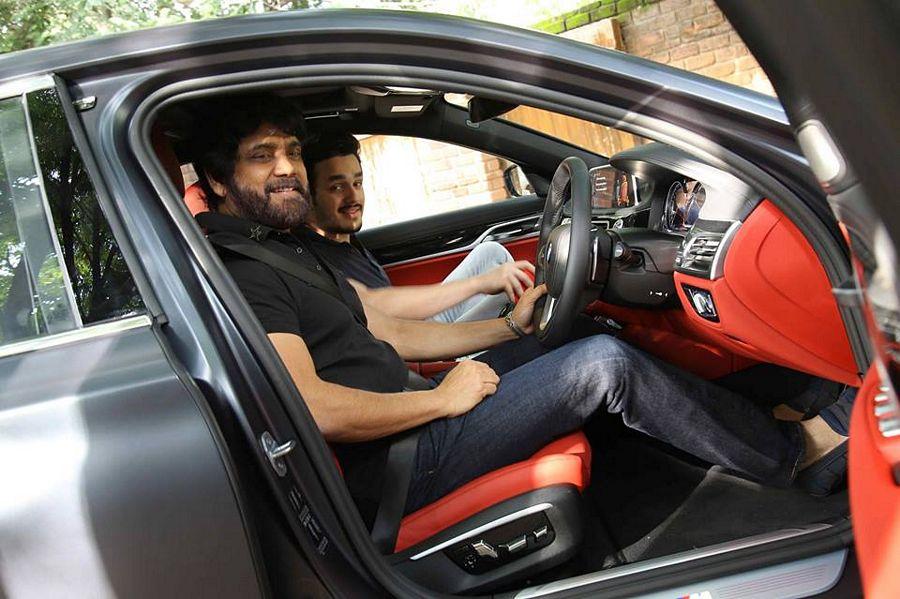 Akkineni Nagarjuna & Akkineni Akhil With New BMW 750Li