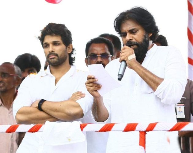 Allu Arjun joins Pawan Kalyan campaign rally Photos