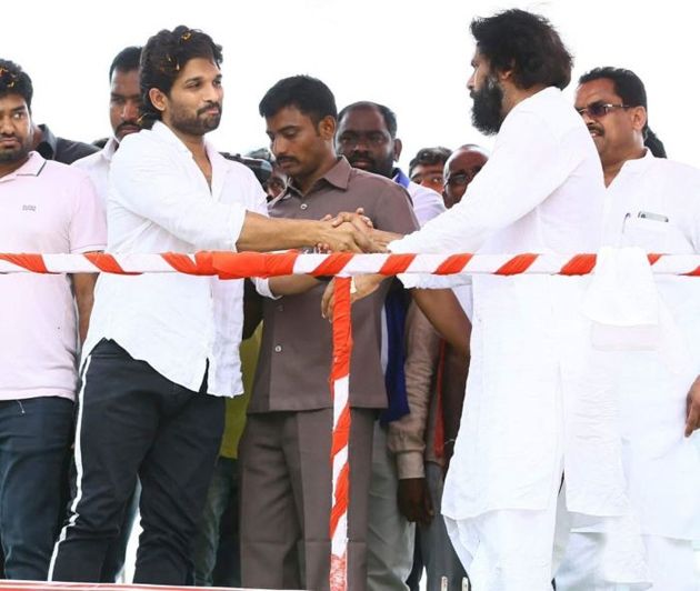 Allu Arjun joins Pawan Kalyan campaign rally Photos