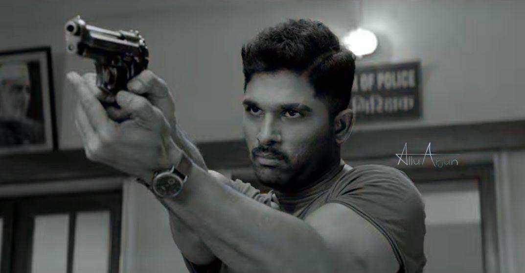 Allu Arjun working stills right from the sets of Naa Peru Surya