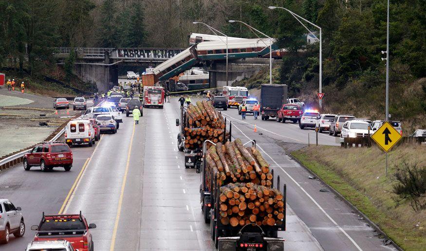 Amtrak Train Derails in Washington State Photos