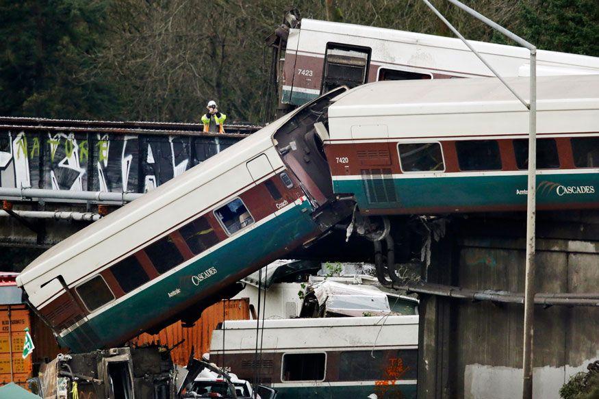 Amtrak Train Derails in Washington State Photos