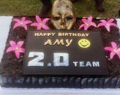 Amy Jackson Celebrates Her Birthday On Rajinikanth’s 2.0 Sets