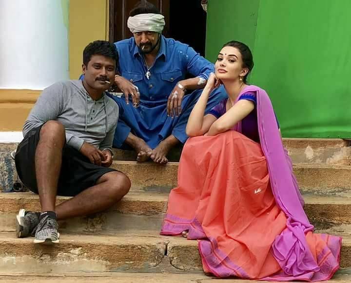 Amy Jackson on the sets of her Kannada Film The Villain