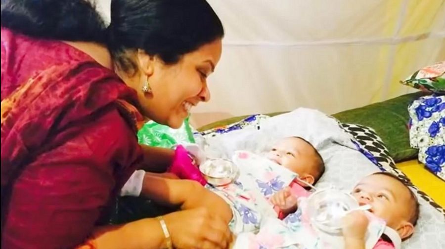 Anchor Udaya Bhanu Twin Daughters Photos
