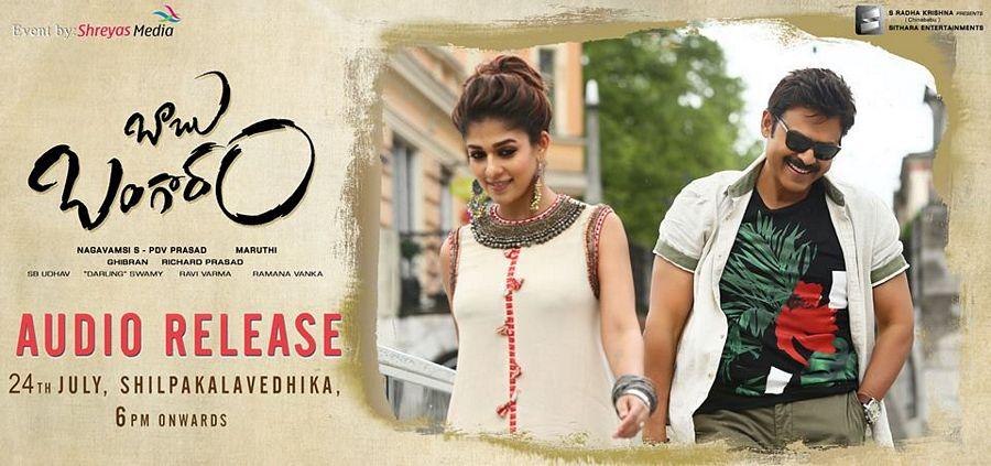 Babu Bangaram Audio Release Date Posters