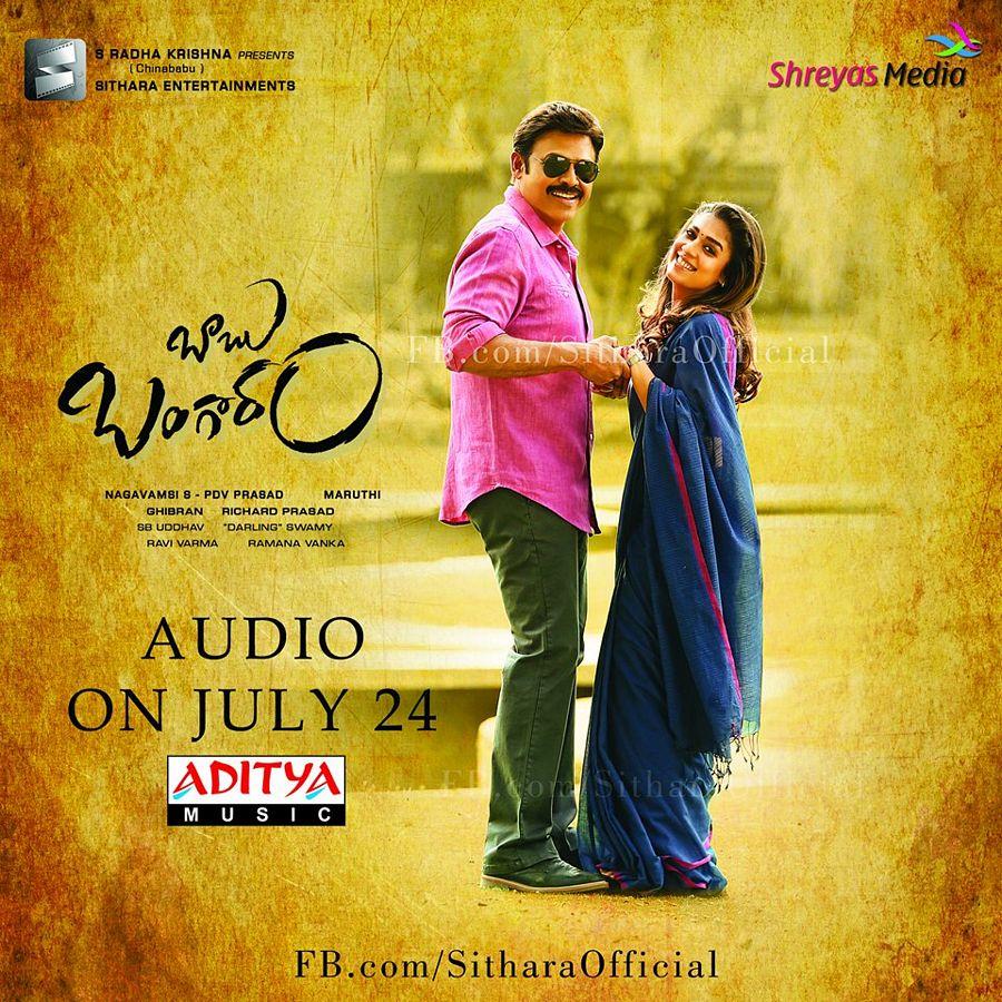Babu Bangaram Audio Release Date Posters