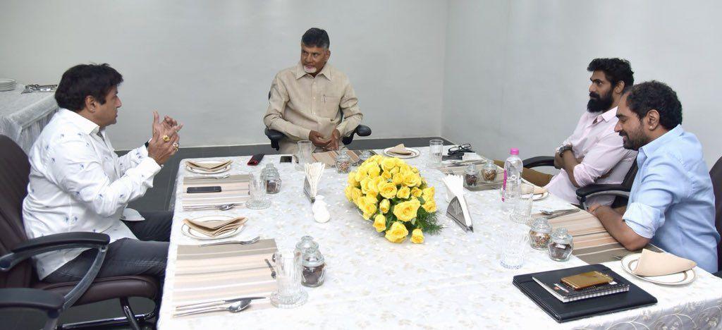 Balakrishna, Rana & Krish met Chandrababu Naidu Photos