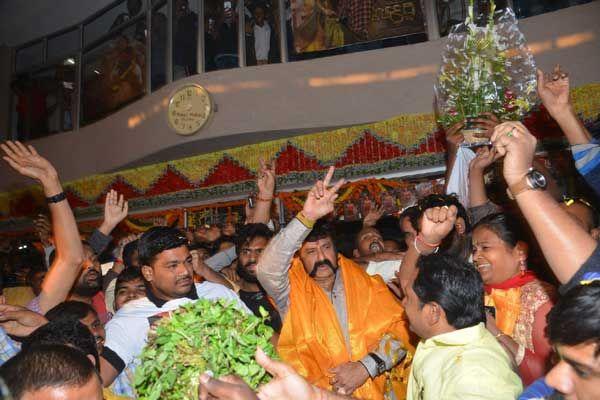 Balakrishna Watching GautamiPutra Satakarni at Bramaramba Theatre