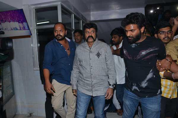 Balakrishna Watching GautamiPutra Satakarni at Bramaramba Theatre