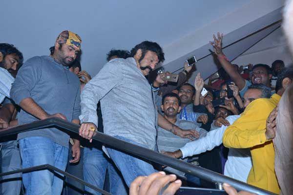 Balakrishna Watching GautamiPutra Satakarni at Bramaramba Theatre