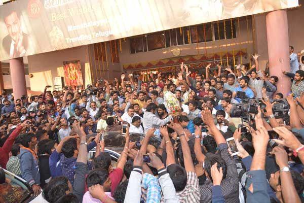 Balakrishna Watching GautamiPutra Satakarni at Bramaramba Theatre