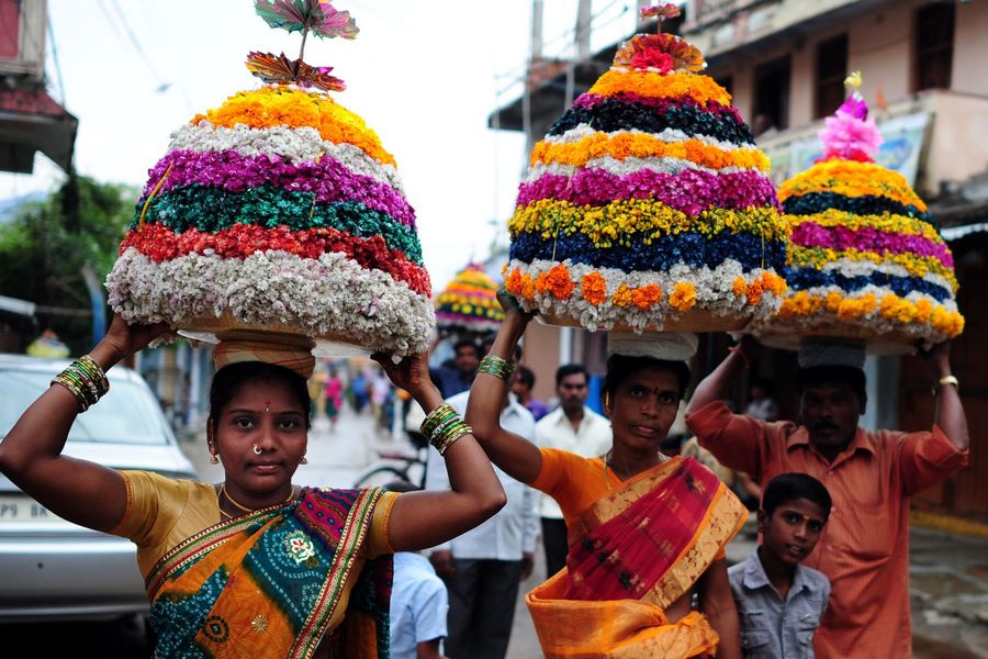 Bathukamma Telangana Flower Festival Photos