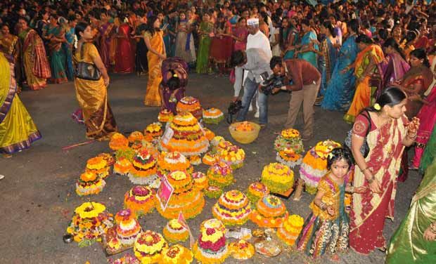 Bathukamma Telangana Flower Festival Photos