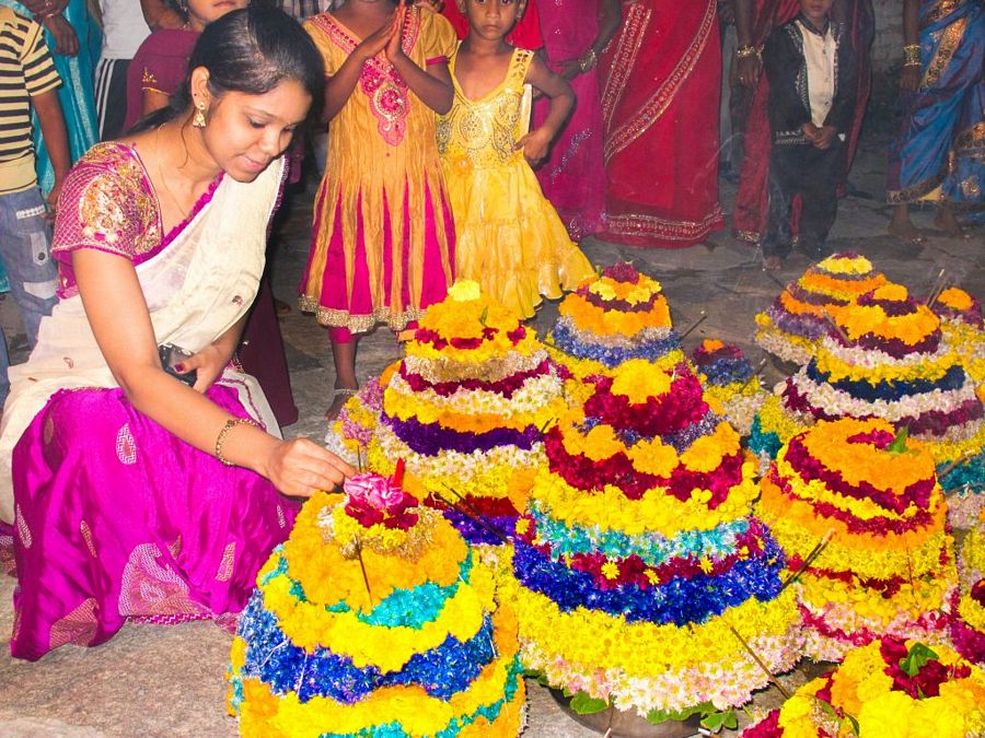 Bathukamma Telangana Flower Festival Photos