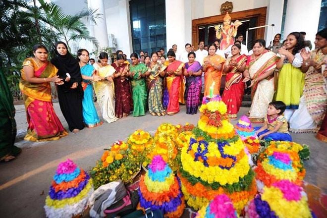 Bathukamma Telangana Flower Festival Photos