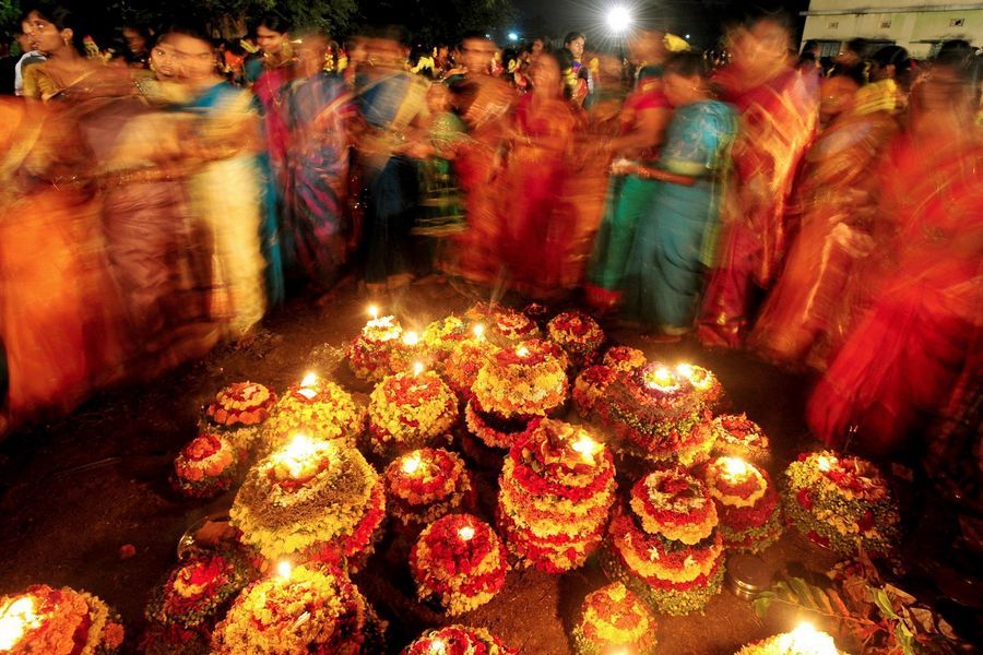 Bathukamma Telangana Flower Festival Pics