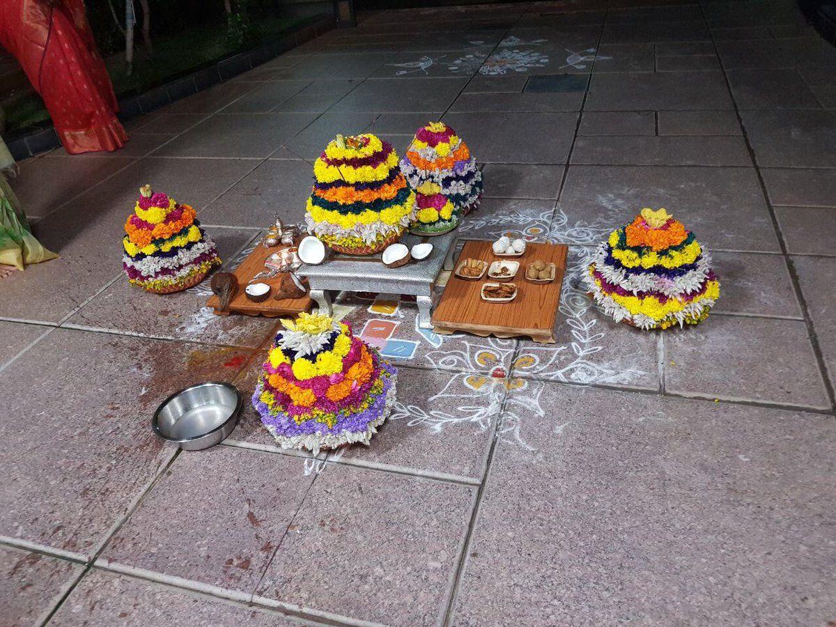 Bathukamma celebrations at Velmal village of Armur constituency