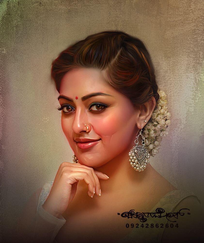 Beautiful Digital Painting of TOP Celebs By Chitthararamesh