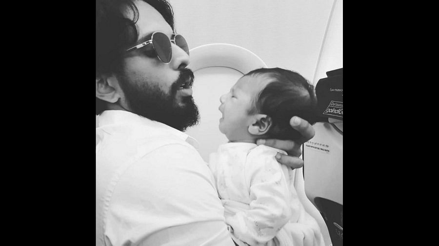 Bigg Boss Aadarsh Balakrishna Son Nirvaan Cute Photos