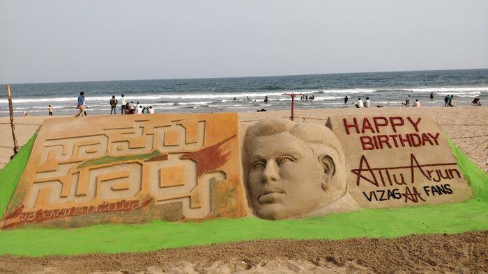 Bunny Sand Art at Vizag Beach Photos