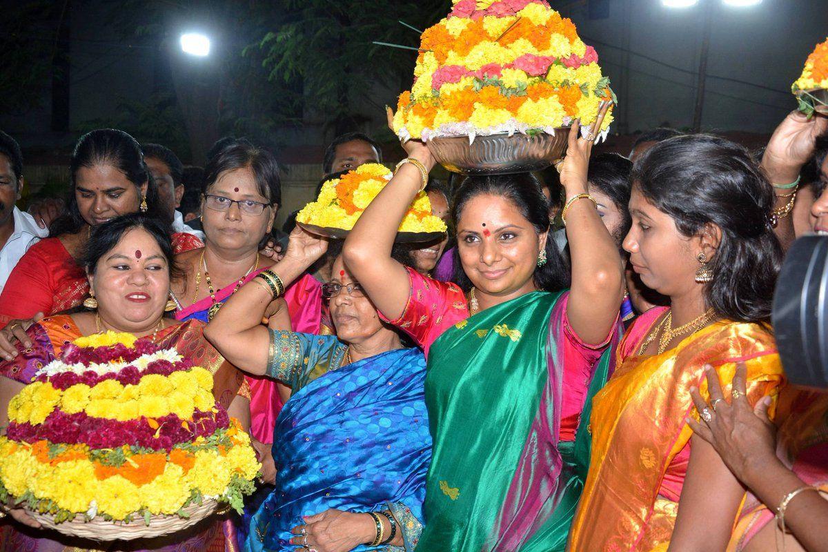 Celebrated Bathukamma at Somajiguda Press club Photos