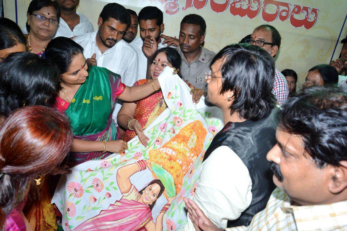 Celebrated Bathukamma at Somajiguda Press club Photos