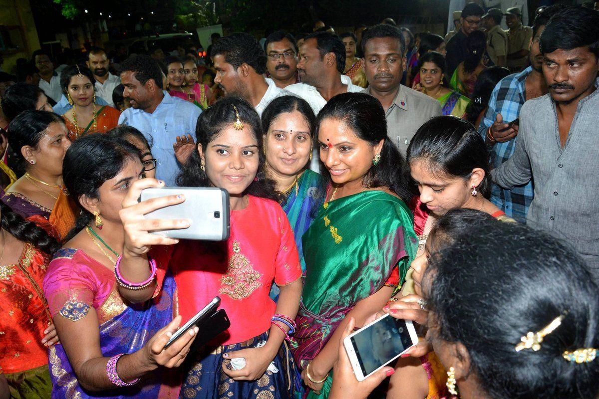 Celebrated Bathukamma at Somajiguda Press club Photos