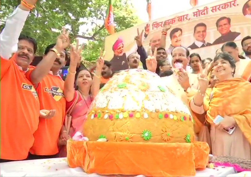 Celebration Photos outside BJP Office