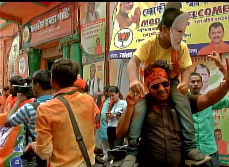 Celebration Photos outside BJP Office