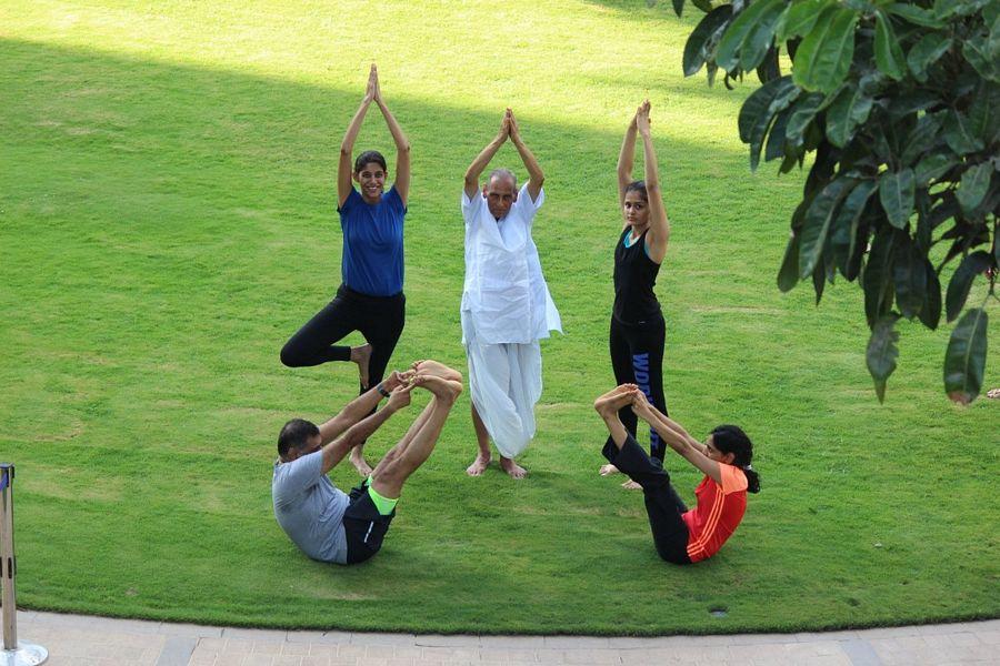 Celebrities Snapped during Yoga session 2017 Highlights Photos