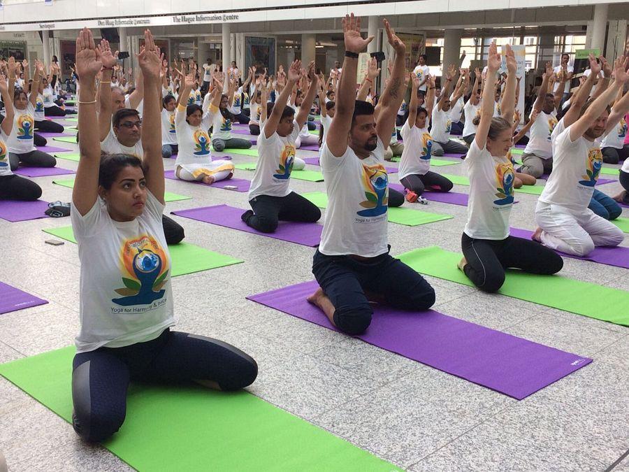 Celebrities Snapped during Yoga session 2017 Highlights Photos