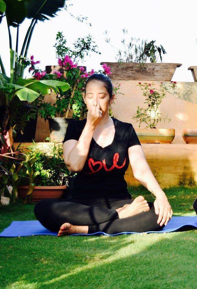 Celebrities Snapped during Yoga session 2017 Highlights Photos