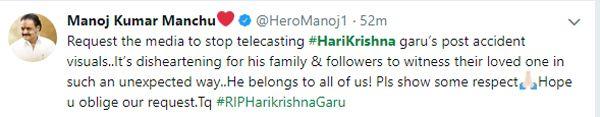 Celebs Tweets Pay Tribute to Nandamuri Harikrishna