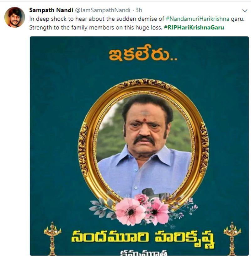 Celebs Tweets Pay Tribute to Nandamuri Harikrishna