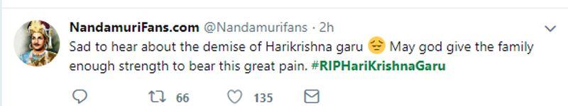 Celebs Tweets Pay Tribute to Nandamuri Harikrishna