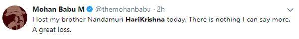 Celebs Tweets Pay Tribute to Nandamuri Harikrishna