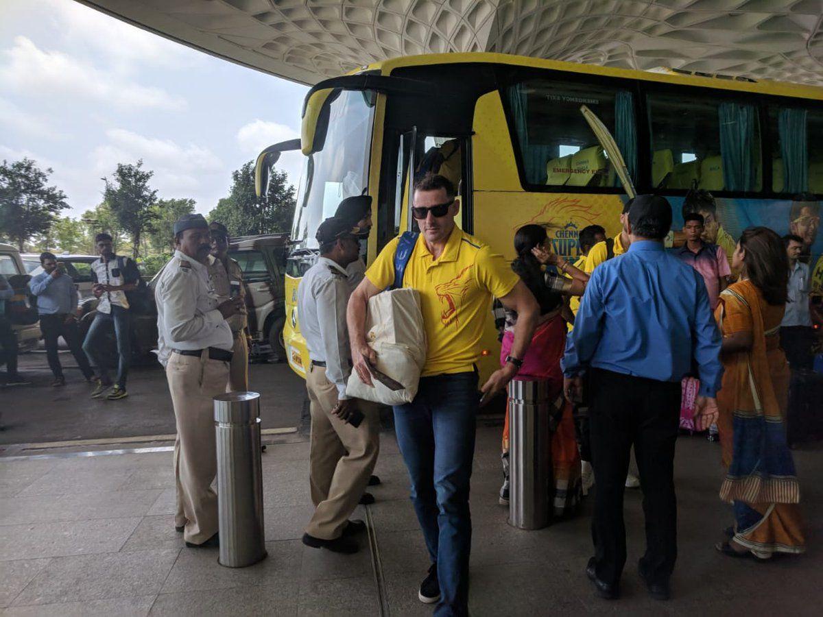 Chennai Super Kings Celebrations in Flight Photos