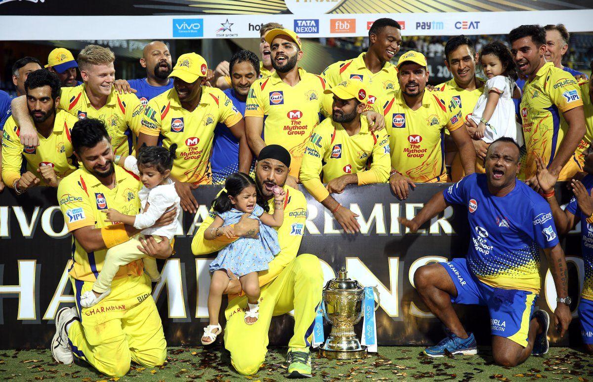 Chennai Super Kings Celebrations in Flight Photos