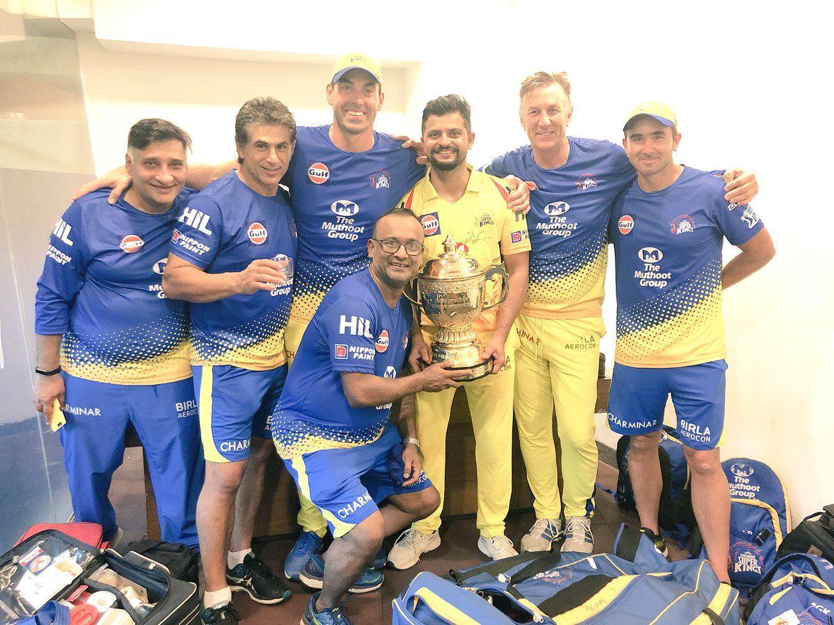 Chennai Super Kings Celebrations in Flight Photos