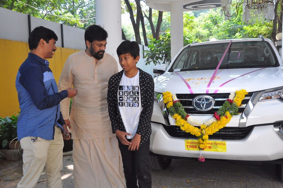 Chiranjeevi With Suresh Kondeti New Car Latest Photos