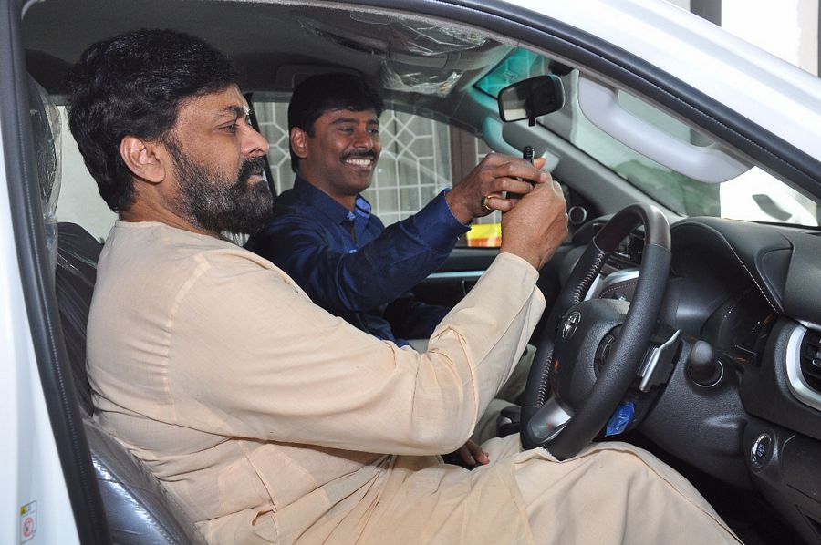 Chiranjeevi With Suresh Kondeti New Car Latest Photos