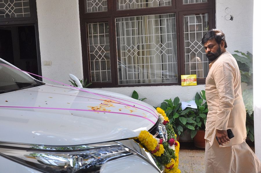 Chiranjeevi With Suresh Kondeti New Car Latest Photos