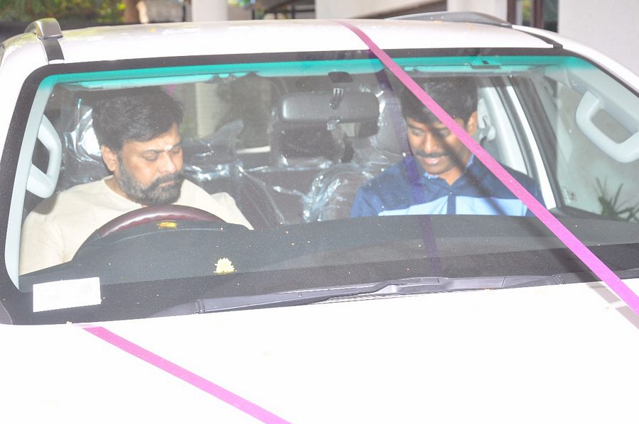 Chiranjeevi With Suresh Kondeti New Car Latest Photos