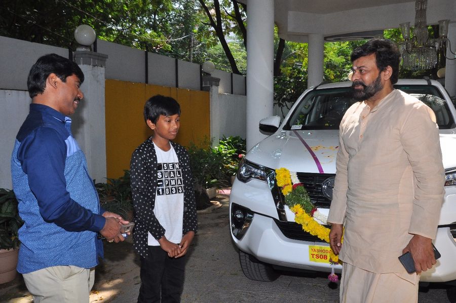Chiranjeevi With Suresh Kondeti New Car Latest Photos