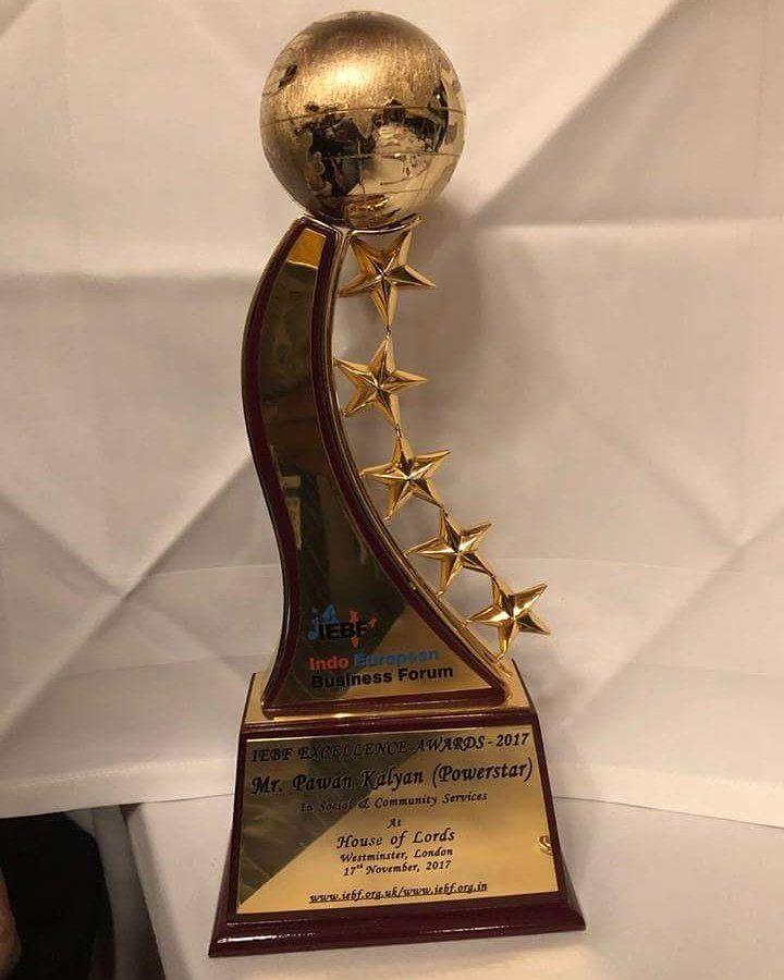 Clicks of Powerstar Pawan Kalyan IEBF Award in London Photos