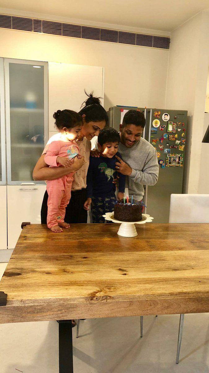 Cute little Allu Ayaan Birthday Celebrations Photos