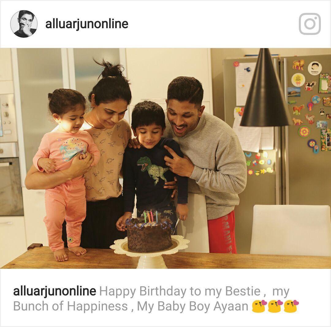 Cute little Allu Ayaan Birthday Celebrations Photos